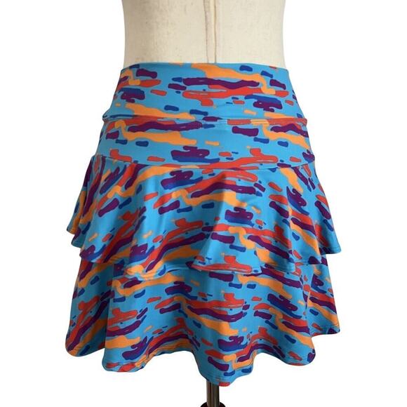 DONAJO Multicolored Waves Print Skort Women’s Sz 1(small) Rainbow Confetti - Picture 3 of 8